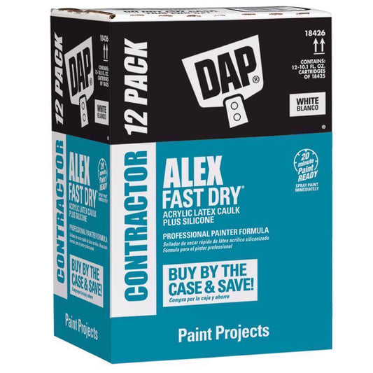 CAULK LATEX WH10.1OZBX12