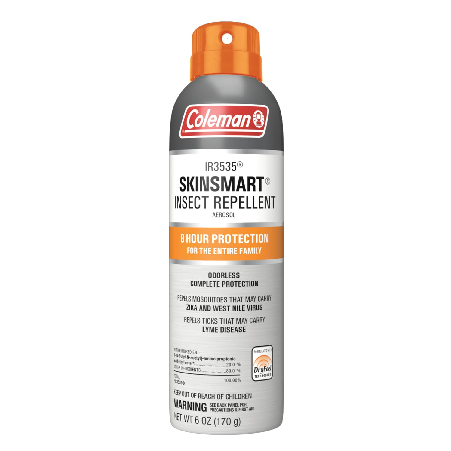Coleman Insect Repellent Spray – SkinSmart Non-DEET Insect Repellent Spray, Protection Against Ticks, Mosquitoes, chiggers, gnats, Fleas and Flies, Ideal for Camping, Hiking, Outdoor Activities, 6oz